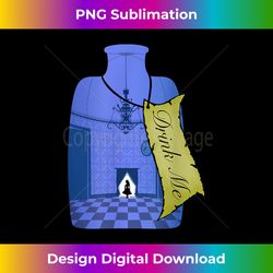 Alice in Wonderland silhouette Drink Me bottle - Urban Sublimation PNG Design - Tailor-Made for Sublimation Craftsmanship