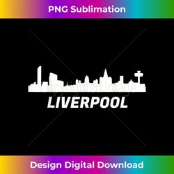 Liverpool City Skyline Silhouette Great Britain England - Urban Sublimation PNG Design - Tailor-Made for Sublimation Craftsmanship