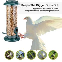 iBorn Metal Bird Feeder Hanging Wild Bird Seed Feeder for Mix Seed Blends, Niger Seed Feeder