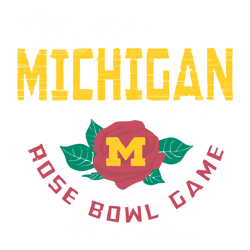 Retro Michigan Wolverines 2024 Playoff Rose Bowl Game SVG