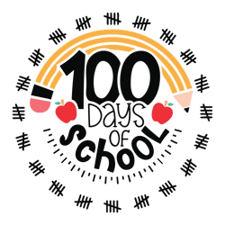 Retro Pencil 100 Days Of School SVG