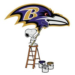 Snoopy Paints the Baltimore Ravens Logo SVG