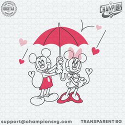 Funny Valentine Mickey and Minnie Couple SVG