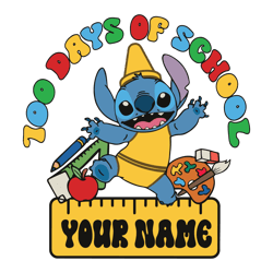 Custom 100 Days Of School Stitch SVG