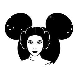 Princess Leia SVG Star Wars Ears PNG Dxf Clipart  Cut File Outline Silhouette