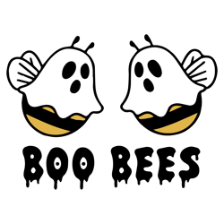 Boo Bees Ghost Halloween Svg Boo Bees Svg Ghost Bees Svg Halloween Bees Svg