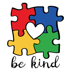 Be Kind Autism Puzzle Svg Autism Awareness Svg Be Kind Svg Autism Heart Puzzle Svg