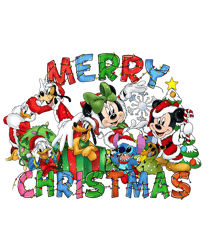 Merry Christmas Disney Characters PNG