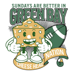 Sunday Are Better In Green Bay Cheesehead Nation SVG