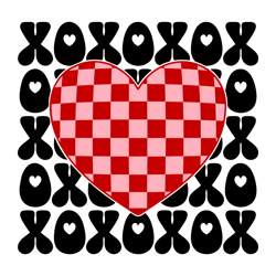 Retro Xoxo Valentines Heart SVG