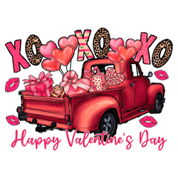 Happy Valentines Day Truck Xoxo PNG