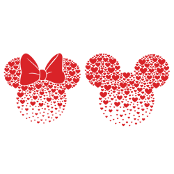 Mickey And Minnie Ears With Heart SVG