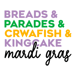 Breads Parades Crawfish Kingcake SVG