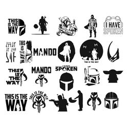 23 Files Star Wars SVG Starwars SVG This Is The Way SVG Cricut File Clipart Silhouette Cameo Bundle