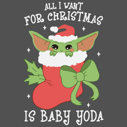 All I Want For Christmas Is Baby Yoda SVG