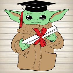 Baby Yoda Graduation SVG PNG Dxf Eps Download Files
