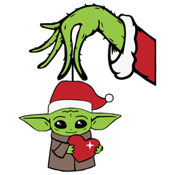 Grinch Hand Holding Baby Yoda - Cute Yoda And Christmas Grinch SVG