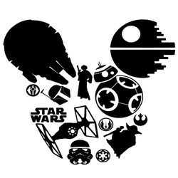 Star Wars Mickey Head - Darth Vader SVG