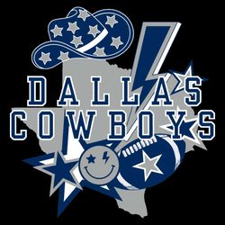 dallas cowboys star lighting hat football svg digital download