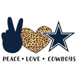 Peace Love Cowboys SVG Leopard Cowboys American Football The Cowboys SVG