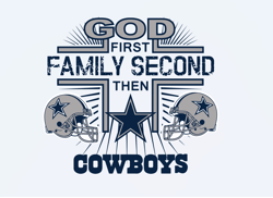 God First Family Second Then Cowboys SVG Cowboys Sport Logo Funny Quotes SVG