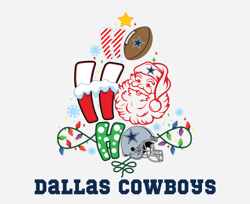 Dallas Cowboys Ho Ho Ho SVG, Santa Football Helmet SVG