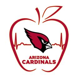Apple Heartbeat Teacher Symbol Arizona Cardinals SVG