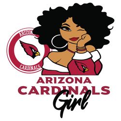 Arizona Cardinals Girl Afro SVG