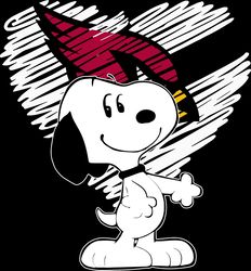 Arizona Cardinals Heart Snoopy Svg