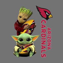 Baby Yoda And Groot Hug Arizona Cardinals SVG