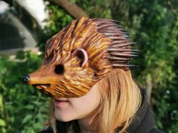 Hedgehog Mask Full Fase, Lightweight 3d Printed Cute Muzzle Mask, Realistic Animal Wearable Mask for Halloween or Cospla