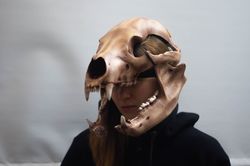 DIY Bear Skull Helmet, Cosplay Bear head Mask, Animal Skull mask, realistic bear mask, tribal headpiece, Headpiece skull