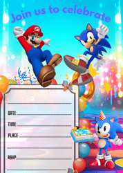 Sonic Birthday Invitation: Speedy Sonic Soiree