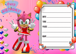 Sonic Birthday Invitation,digital invitation,party invite,Fill in birthday invite no 10