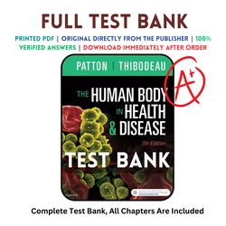 Latest 2023 The Human Body in Health & Disease 7th Edition by Kevin T. Patton Test bank | All Chapters Included