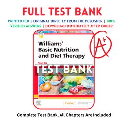 Test Bank For Williams' Basic Nutrition & Diet Therapy Binder Ready 16th Edition Staci Nix McIntosh