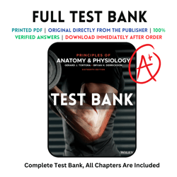 Latest 2023 Principles of Anatomy and Physiology, 16th Edition By Gerard J. Tortora Test bank | All Chapters Included