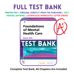 Latest 2023 Foundations of Mental Health Care, 7th Edition By Morrison-Valfre Test bank | All Chapters Included