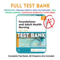 Test Bank For Foundations and Adult Health Nursing 9th Edition Cooper Gosnell