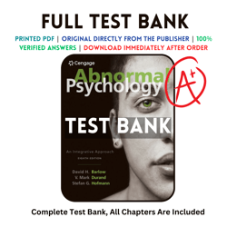 Latest 2023 Abnormal Psychology 8th Edition Barlow Test bank | All Chapters Included