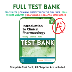 Test Bank For Introduction to Clinical Pharmacology 10th Edition Visovsky All Chapters Included