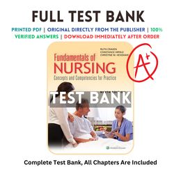 Test Bank For Fundamentals Of Nursing Concepts And Competencies For Practice 9th Edition All Chapters Included