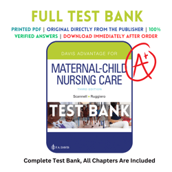 Latest 2023 Davis Advantage for Maternal-Child Nursing Care 3rd Edition by Scannell Ruggiero Test bank