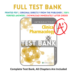Test Bank For Introductory Clinical Pharmacology 12th Edition Susan M Ford All Chapters Included
