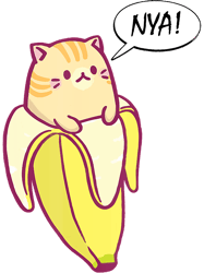 MenWomenBananya Banana Funny Cat