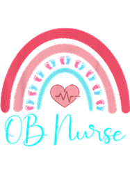 OB Nurse Rainbow Heart Baby Labor Delivery Obstetrics GYN