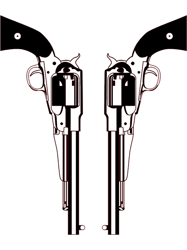 minimalist red revolver
