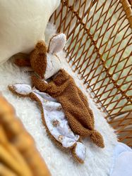 Baby comforter deer. Baby lovey deer. Baby shower gift. Cozy toy deer