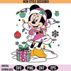 Disney Lights SVG, Christmas Disney Characters SVG, Disney Holiday Lights Vector, Instant Download