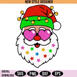 Jolly Santa with Shades SVG, Cool Santa Claus SVG, Santa Sunglasses SVG, Instant Download
